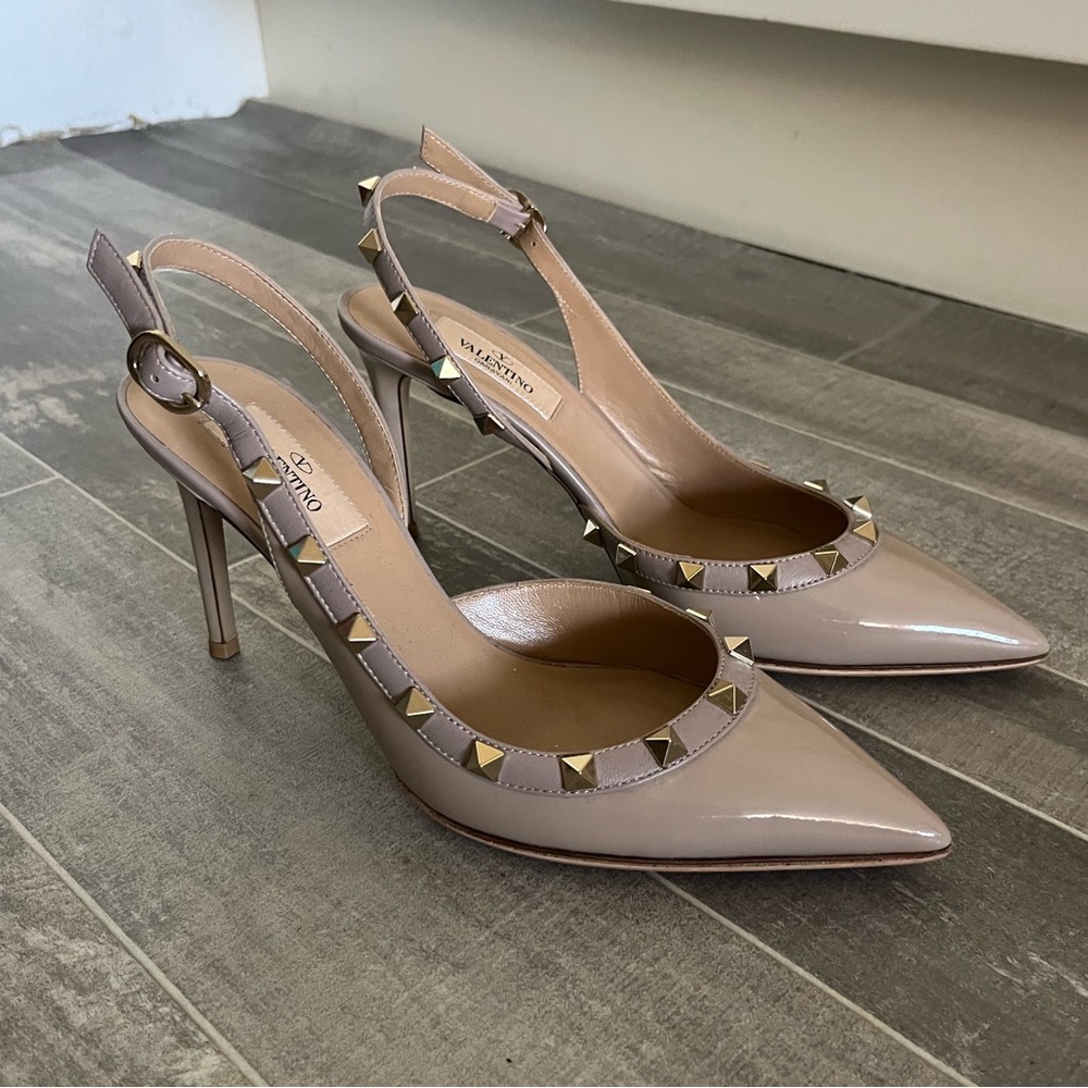 Valentino rock stud sling back heels